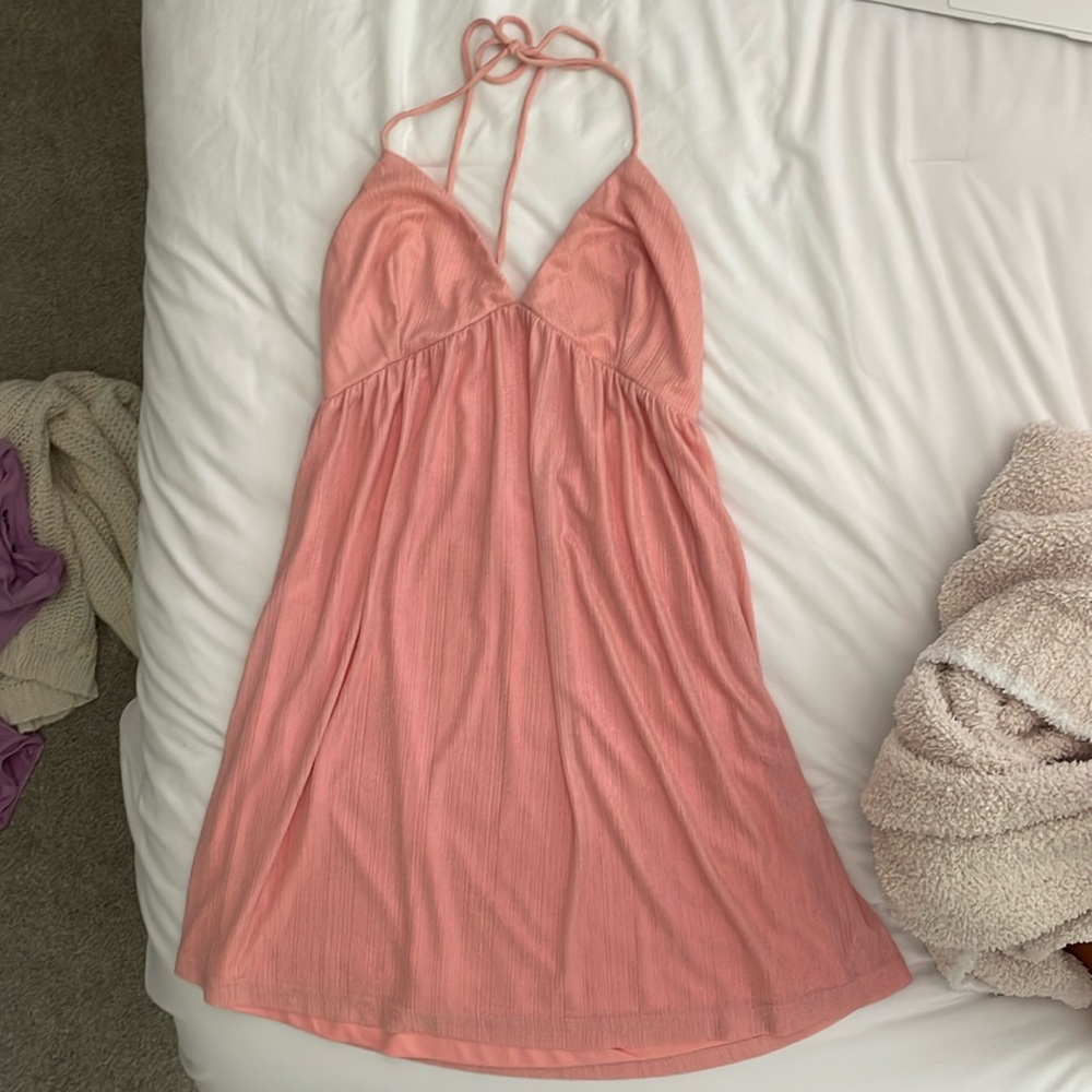 Pink halter dress